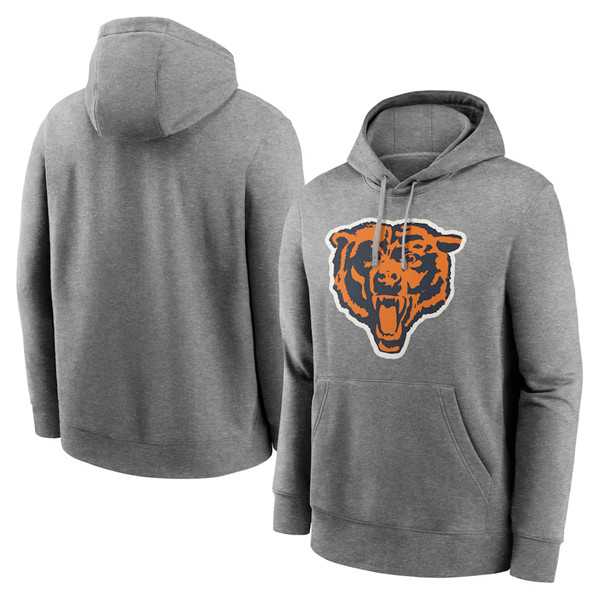 Men's Chicago Bears Heather Gray Primary Logo Long Sleeve Hoodie T-Shirt,We sell and wholesale Men's Chicago Bears Heather Gray Primary Logo Long Sleeve Hoodie T-Shirt on line form chian!